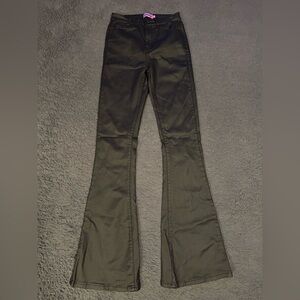 Edikted Luna vegan leather flare pants, size M